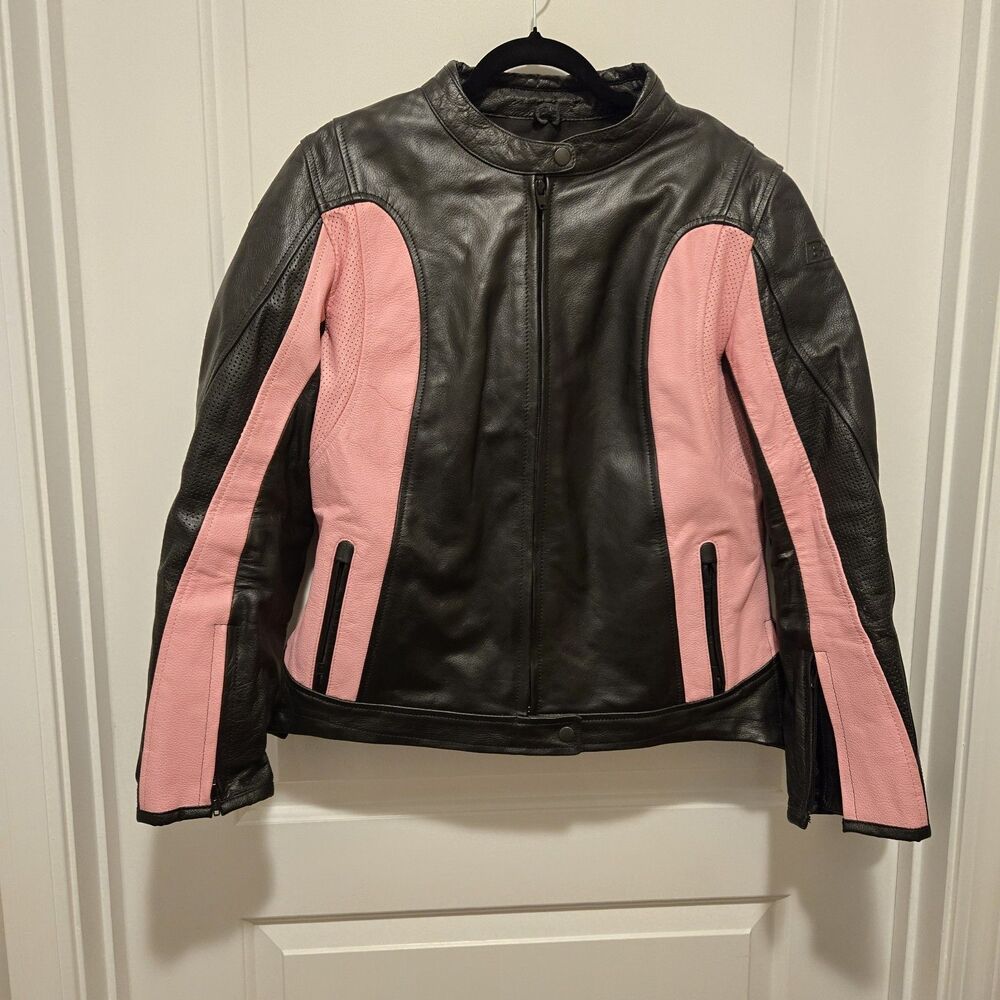 Bilt For Women Motorcycle Leather Jacket Black Pink Women's Size 12